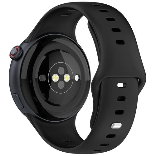 For vivo Watch 5 Sports Silicone Watch Band Solid Color Replacement Wrist Strap - Black - 1