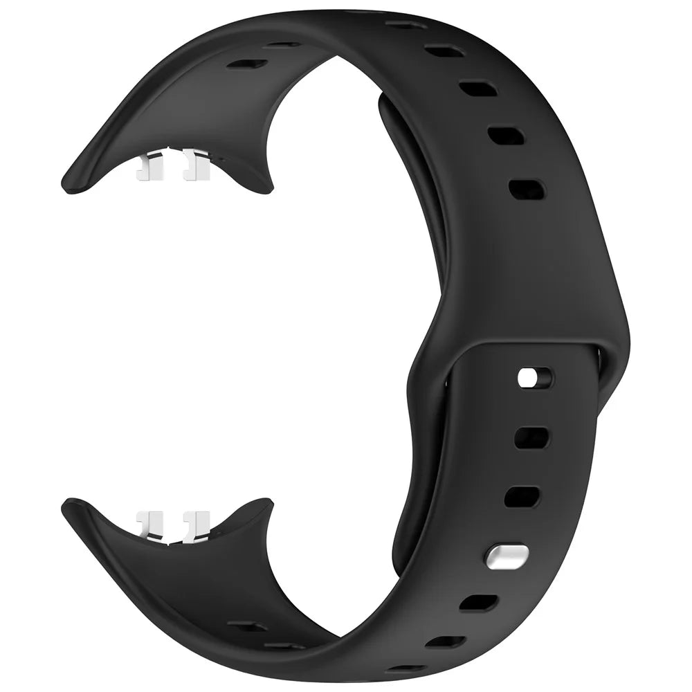For vivo Watch 5 Sports Silicone Watch Band Solid Color Replacement Wrist Strap - Black - 2