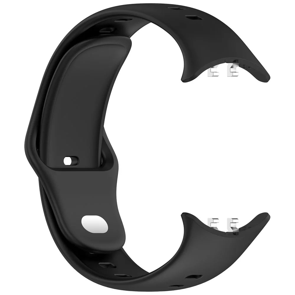 For vivo Watch 5 Sports Silicone Watch Band Solid Color Replacement Wrist Strap - Black - 3