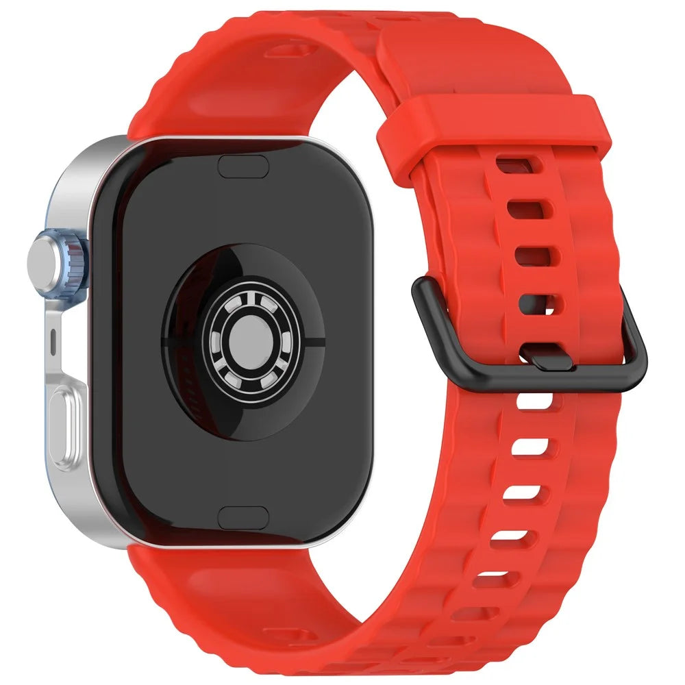 Silicone Watch Strap for Huawei Watch Fit 4 / Fit 4 Pro / Fit 3 Black Buckle Wrist Band - Red - 1