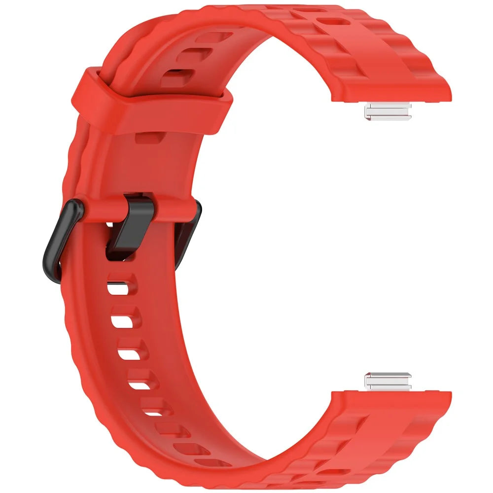 Silicone Watch Strap for Huawei Watch Fit 4 / Fit 4 Pro / Fit 3 Black Buckle Wrist Band - Red - 3