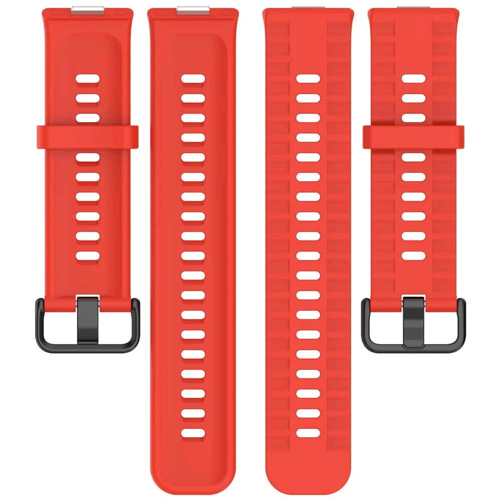 Silicone Watch Strap for Huawei Watch Fit 4 / Fit 4 Pro / Fit 3 Black Buckle Wrist Band - Red - 5