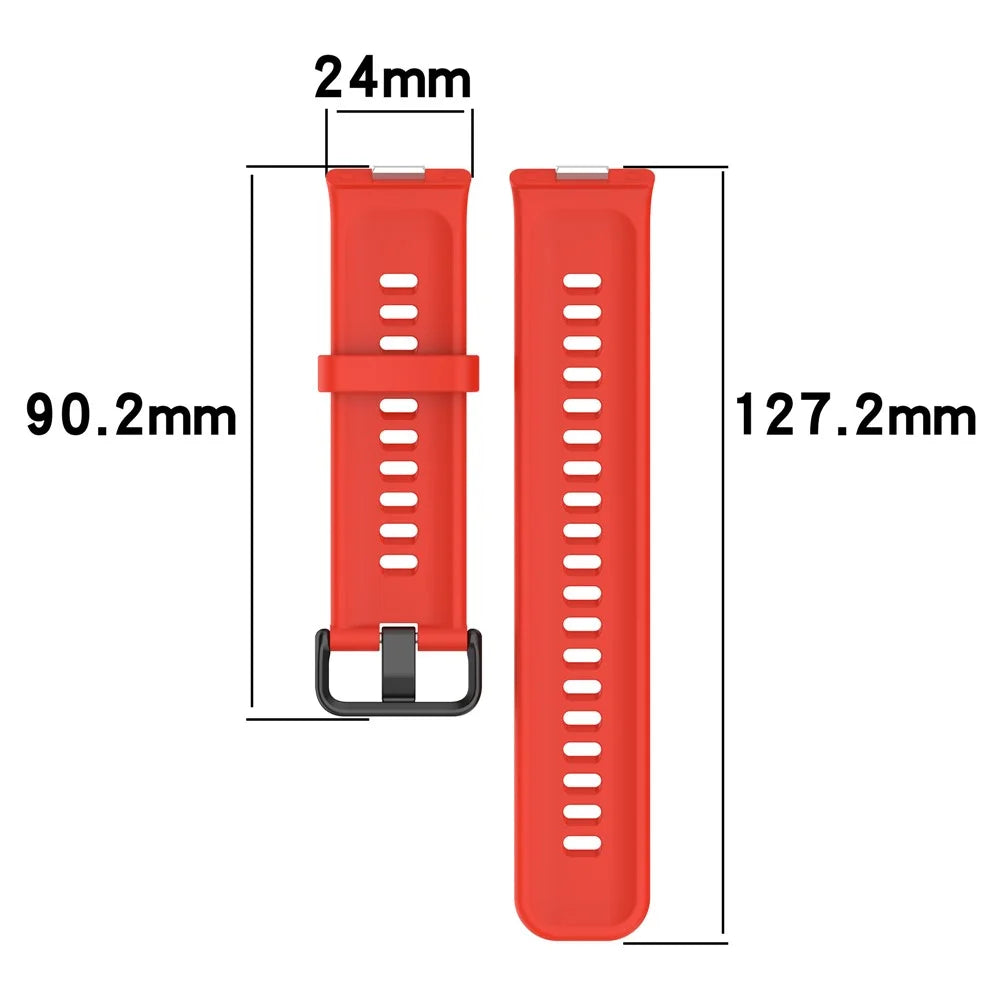 Silicone Watch Strap for Huawei Watch Fit 4 / Fit 4 Pro / Fit 3 Black Buckle Wrist Band - Red - 6