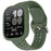 For Huami Amazfit Bip 6 A2435 Silicone Breathable Watch Band + Protective Case - Dark Green - 1
