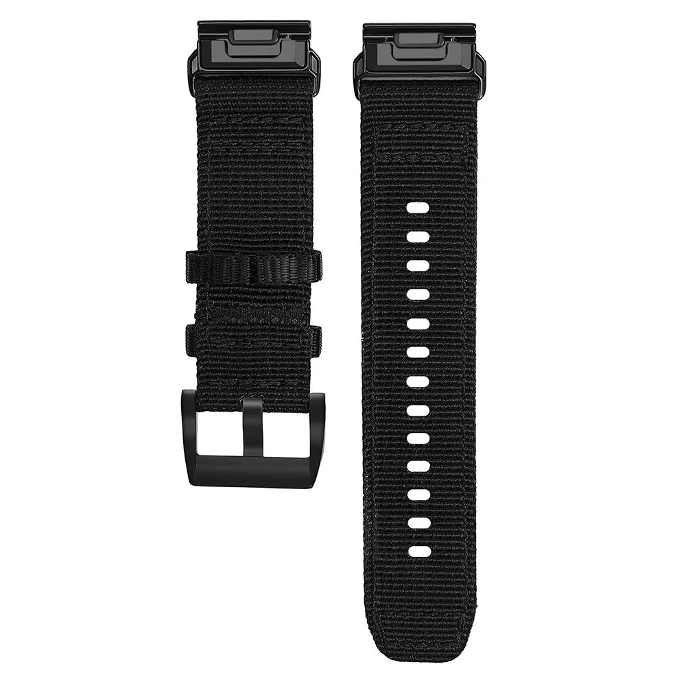For Garmin Fenix 8 43mm / Fenix 7S Pro 42mm Watch Band 20mm Adjustable Nylon Strap - Black - 1