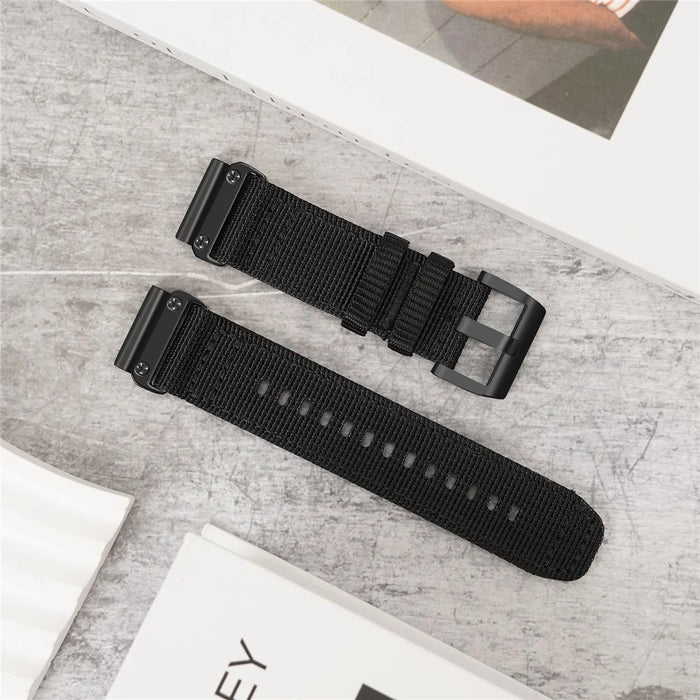 For Garmin Fenix 8 43mm / Fenix 7S Pro 42mm Watch Band 20mm Adjustable Nylon Strap - Black - 2