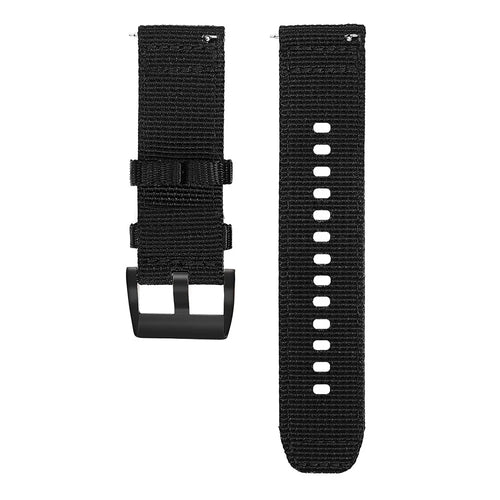 20mm Watch Band for Samsung Galaxy Watch7 40mm / 44mm / Garmin Forerunner 165 Nylon Woven Strap - Black - 1