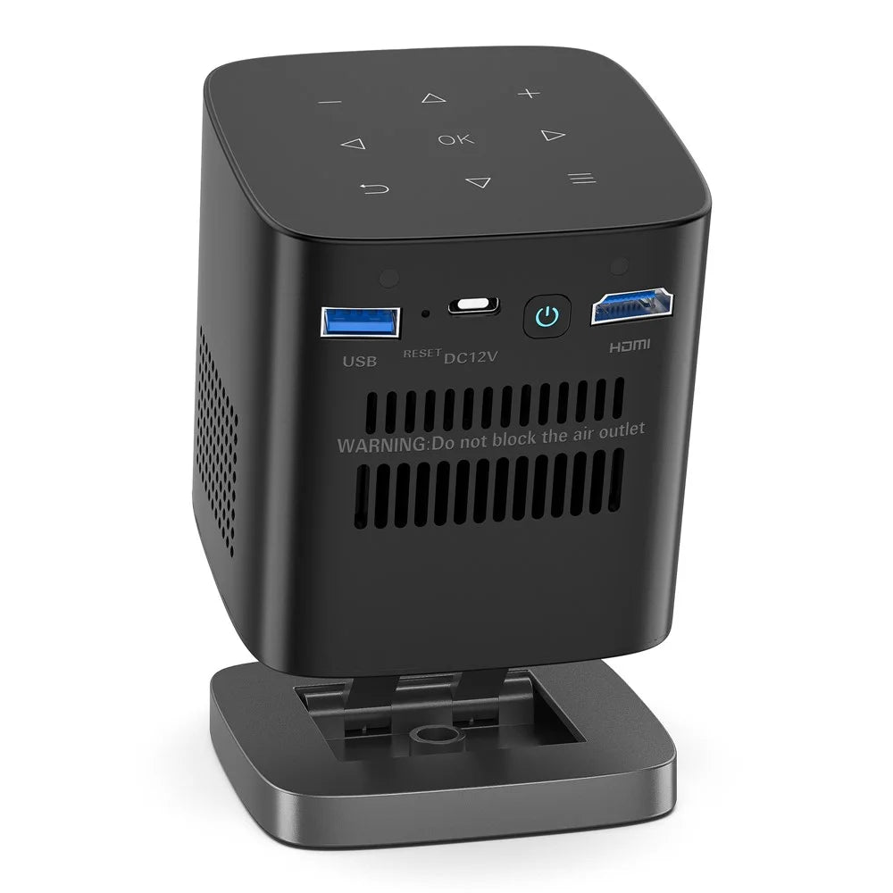 C1000 Upgraded DLP Mini Projector Home Outdoor Portable HD Projection Device (CE Certified) - Black / EU Plug - 3