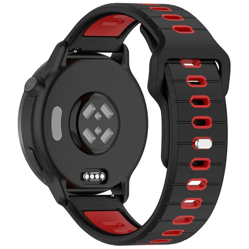 Silicone Strap for Garmin Vivoactive 6 / Approach S50 / vivoactive 5 Dual Color Watch Band (20mm) - Black / Red - 1