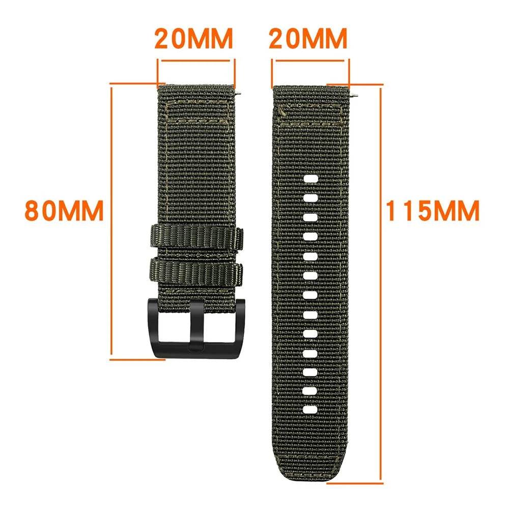 20mm Replacement Strap for Samsung Galaxy Watch7 44mm / 40mm / FE 40mm / Watch6 40mm / 44mm Nylon Braided Watch Band - Black - 2