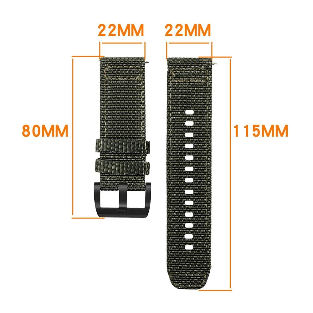 22mm Replacement Strap for Huawei Watch GT 5 Pro 46mm / GT 5 46mm / GT 4 46mm Nylon Braided Watch Band - Black - 4