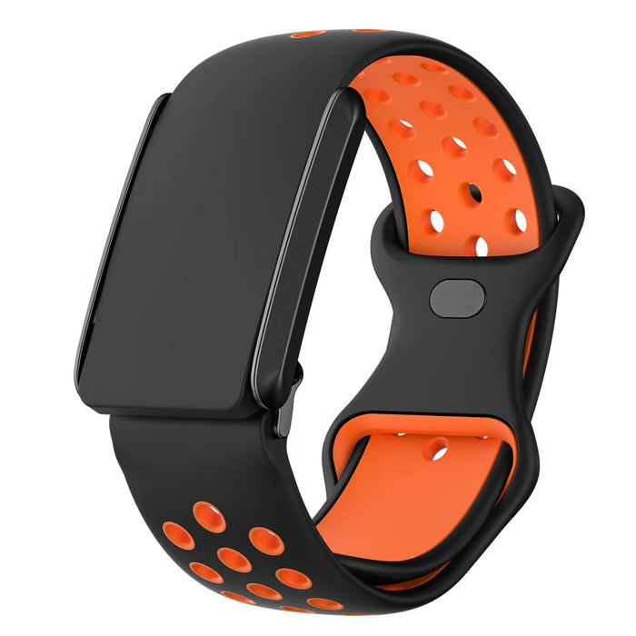 For WHOOP 4.0 Replacement Strap Dual Color Silicone Watch Band Multi Hole Design - Black / Orange - 1