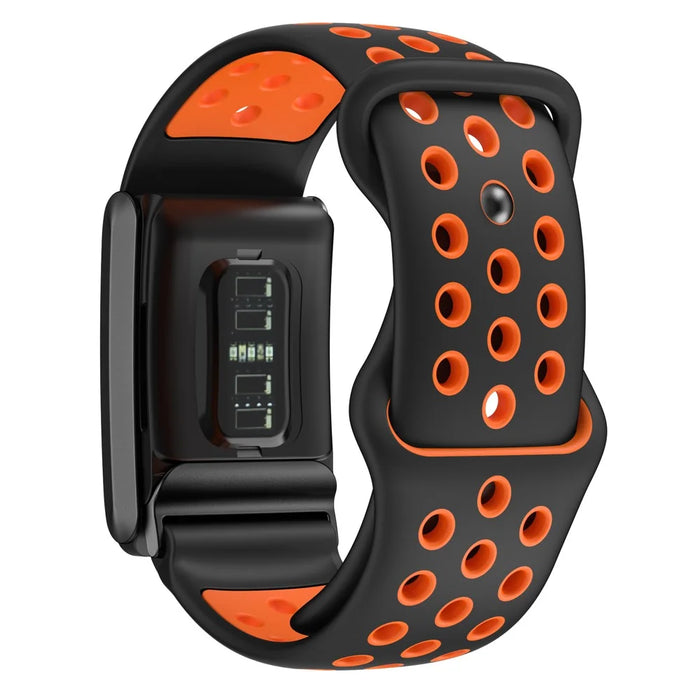 For WHOOP 4.0 Replacement Strap Dual Color Silicone Watch Band Multi Hole Design - Black / Orange - 2