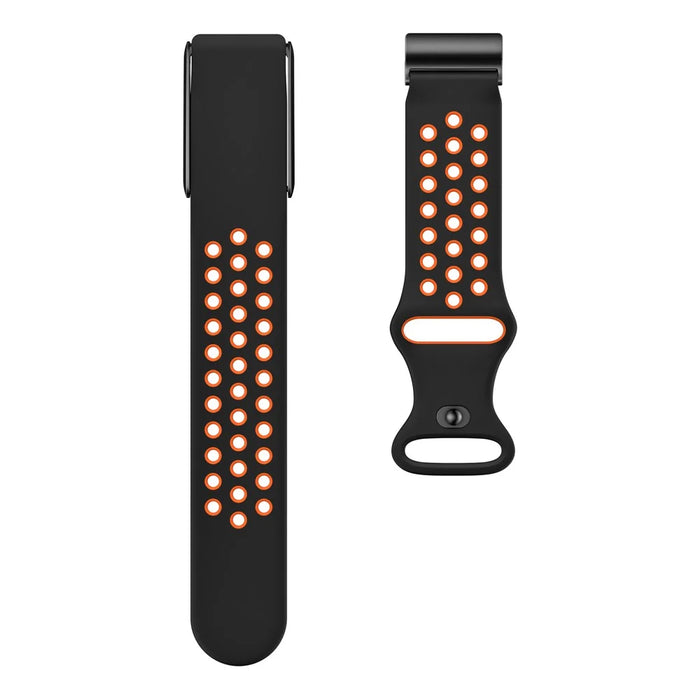 For WHOOP 4.0 Replacement Strap Dual Color Silicone Watch Band Multi Hole Design - Black / Orange - 3