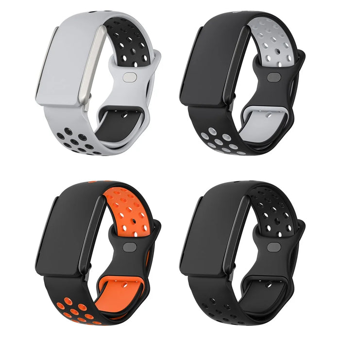 For WHOOP 4.0 Replacement Strap Dual Color Silicone Watch Band Multi Hole Design - Black / Orange - 4
