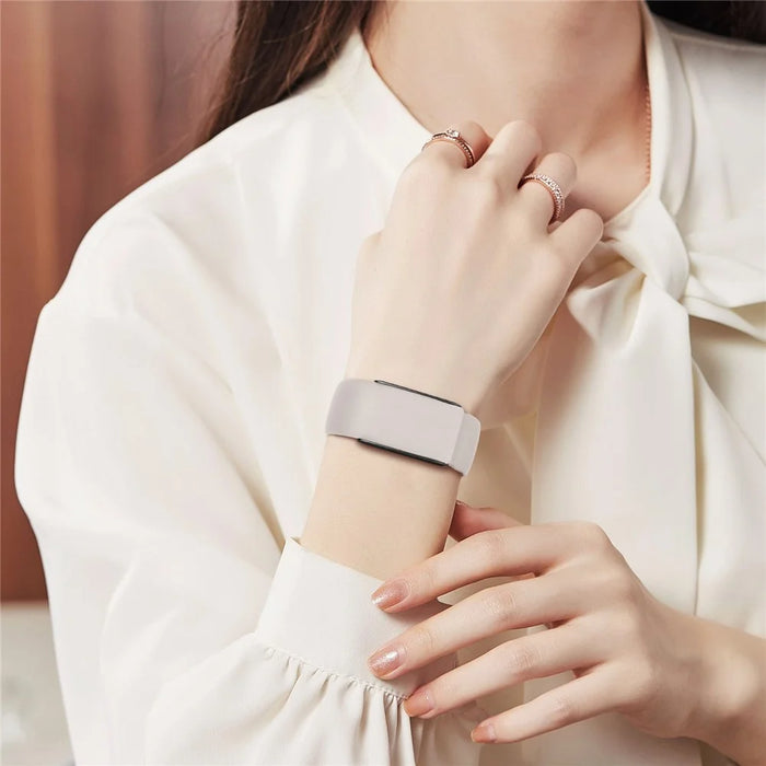 For WHOOP 4.0 Replacement Strap Smart Fitness Solid Color Silicone Wristband - White - 6