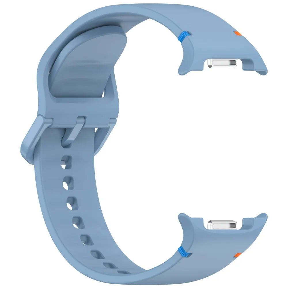 Watch Band for Samsung Galaxy Watch8 44mm / 40mm / Watch8 Classic 46mm Stitching Line Decor Silicone Strap, Size L - Blue - 4