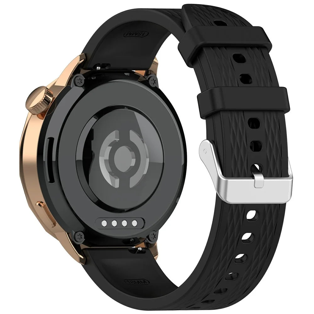 For Oppo Watch X2 Mini Watch Band 18mm Rhombus Pattern Silicone Strap - Black - 1