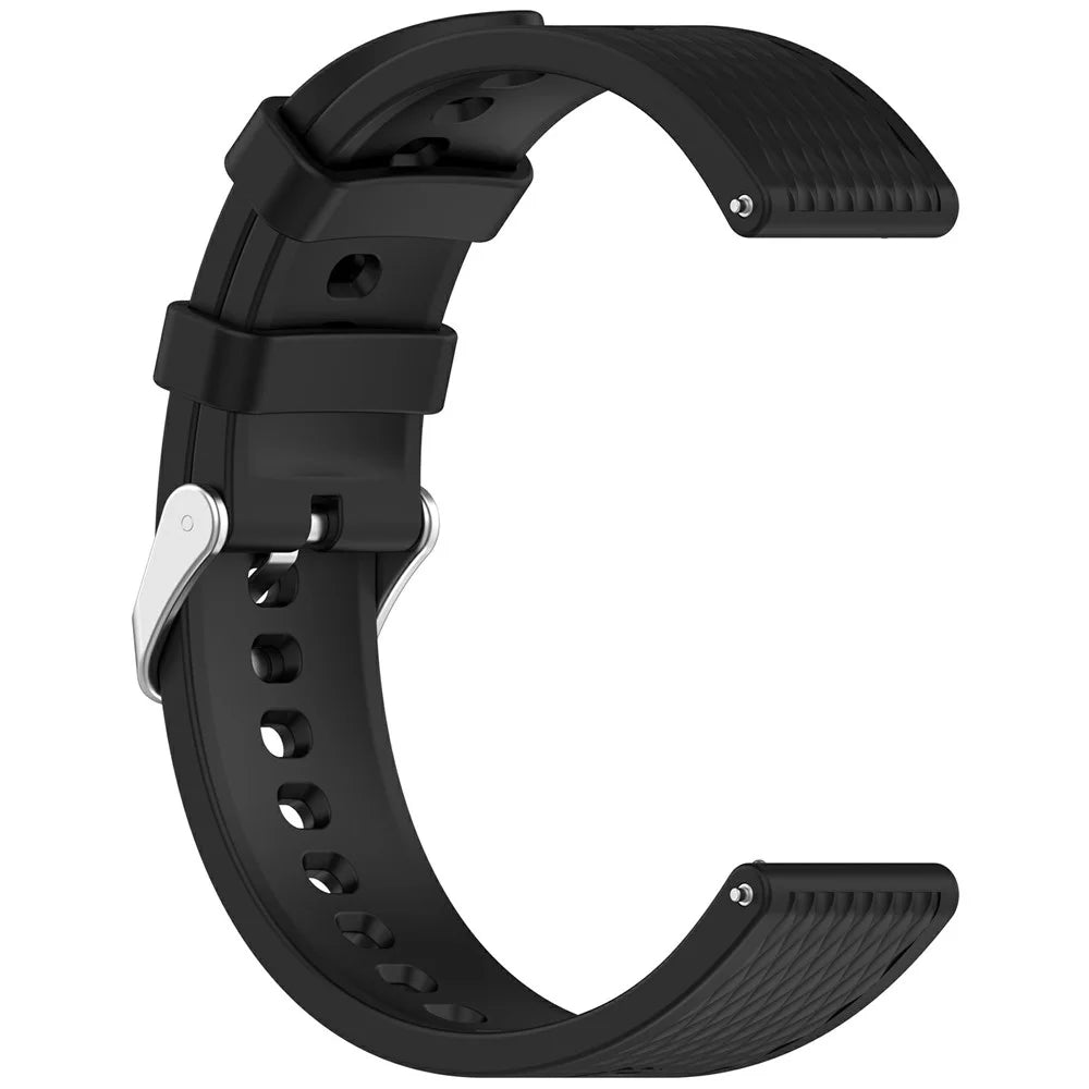 For Oppo Watch X2 Mini Watch Band 18mm Rhombus Pattern Silicone Strap - Black - 4