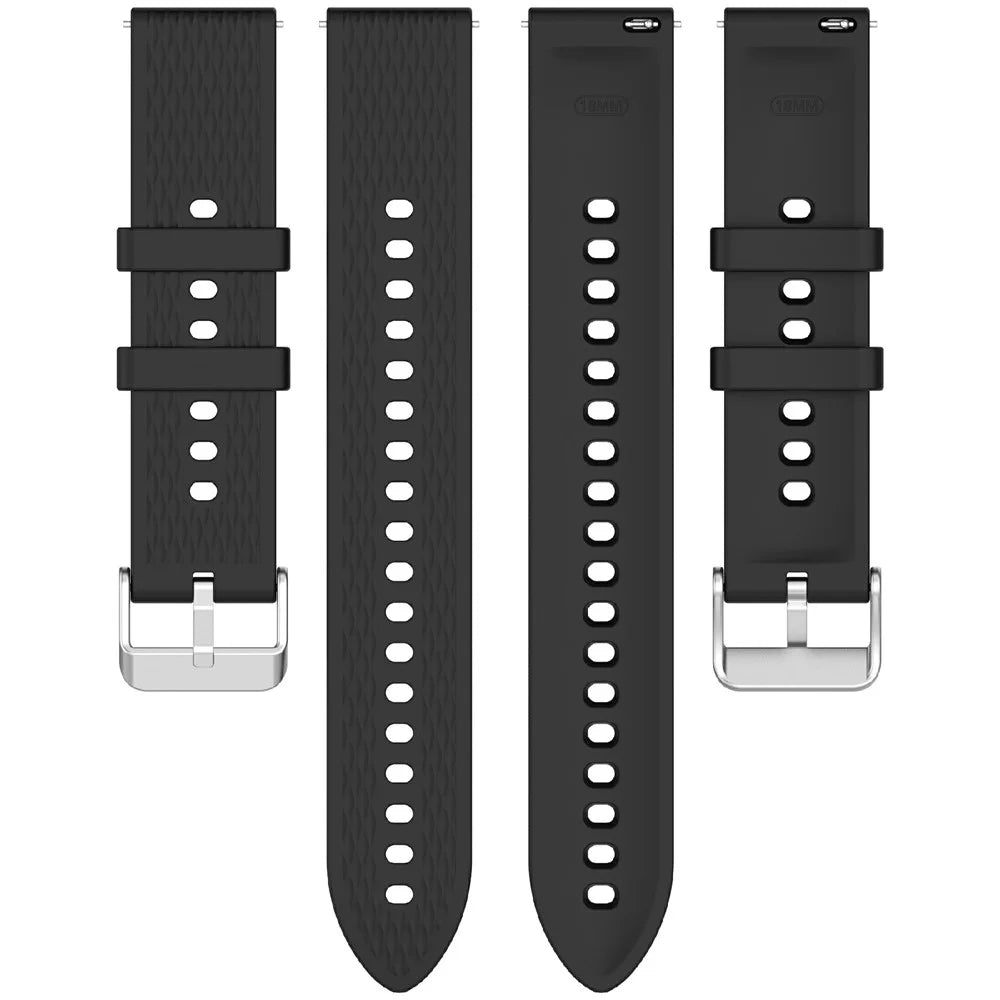 For Oppo Watch X2 Mini Watch Band 18mm Rhombus Pattern Silicone Strap - Black - 5