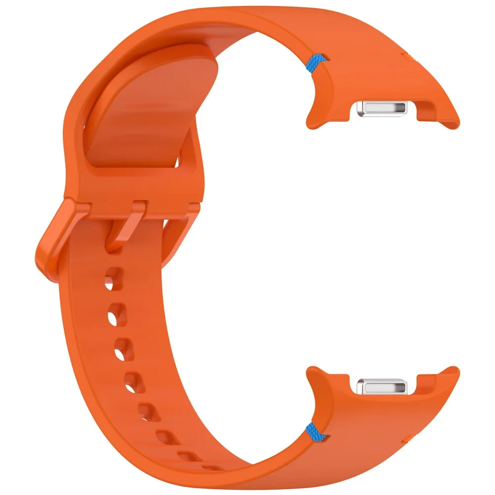 Watch Band for Samsung Galaxy Watch8 44mm / 40mm / Watch8 Classic 46mm Stitching Line Decor Silicone Strap, Size S - Orange - 3