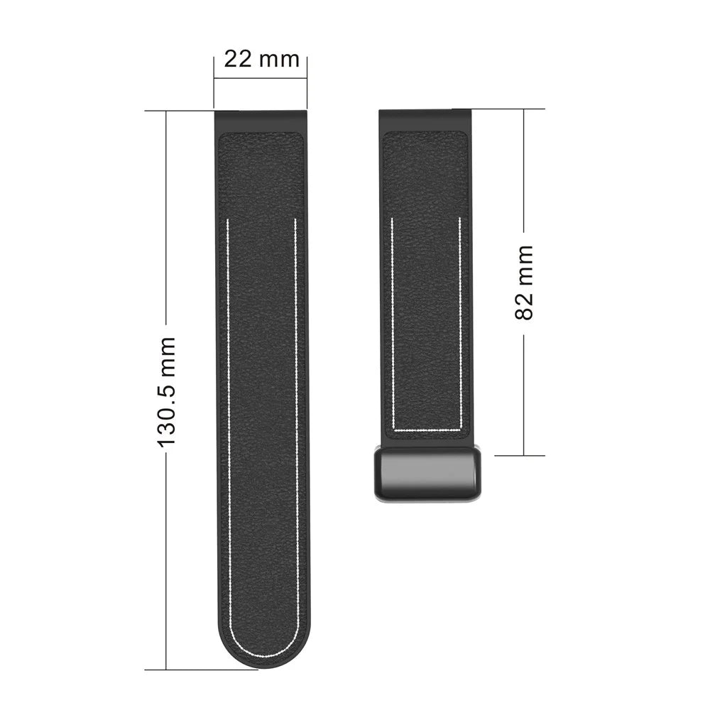 Silicone Watch Band for Garmin Fenix 8 47mm / 7 / 6 Magnetic Buckle Leather Texture Strap - Black - 5