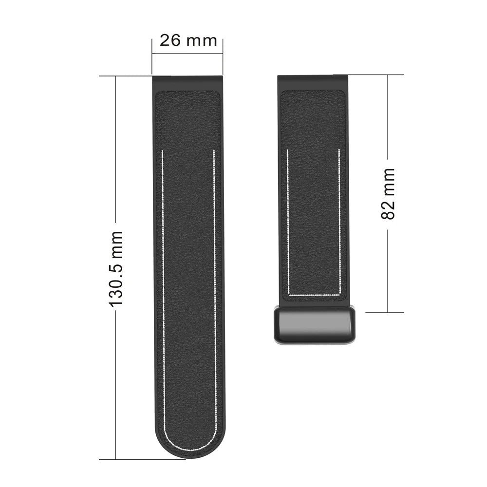 Silicone Watch Band for Garmin Fenix 7X/6X /Tactix 8 51mm AMOLED Version Magnetic Buckle Leather Texture Strap - Black - 5