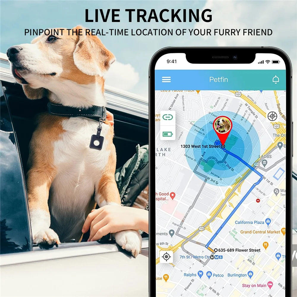 Square Shape Anti-Drop PU Leather Protective Case Cover with Buckle for Apple AirTag Locator - Dark Blue - 4