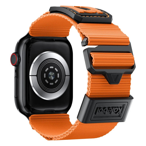 KALEBOL Wrist Strap for Apple Watch Series 11 10 42mm / 9 87 41mm / SE3 SE2 SE 6 5 4 40mm / 3 2 1 38mm Braided Sport Nylon Watch Band - Orange - 1