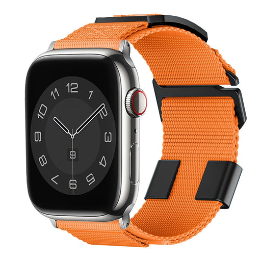 KALEBOL Wrist Strap for Apple Watch Ultra 3 2 1 49mm / Series 11 10 46mm / 9 8 7 45mm / SE3 SE2 SE 6 5 4 44mm / 3 2 1 42mm Braided Sport Nylon Watch Band - Orange - 2
