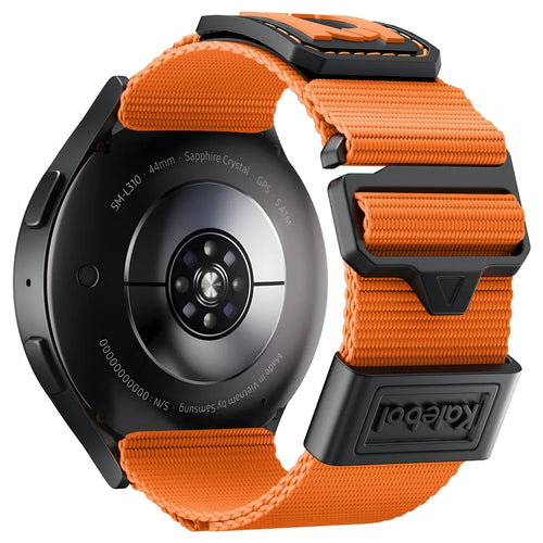KALEBOL For Samsung Galaxy Watch3 45mm Wrist Strap 22mm Braided Sport Nylon Watch Band - Orange - 1