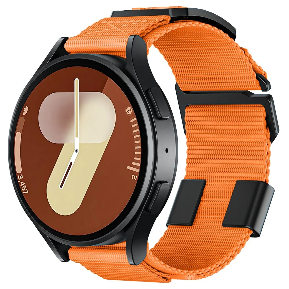 KALEBOL For Samsung Galaxy Watch3 45mm Wrist Strap 22mm Braided Sport Nylon Watch Band - Orange - 2