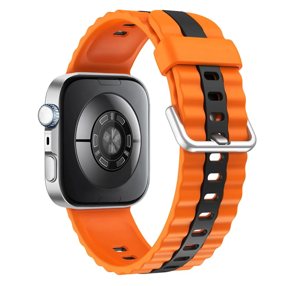 Silicone Band for Huawei Watch Fit 4 Pro / Fit 4 / Fit 3 Dual Color Replacement Watch Strap - Orange+Black - 1