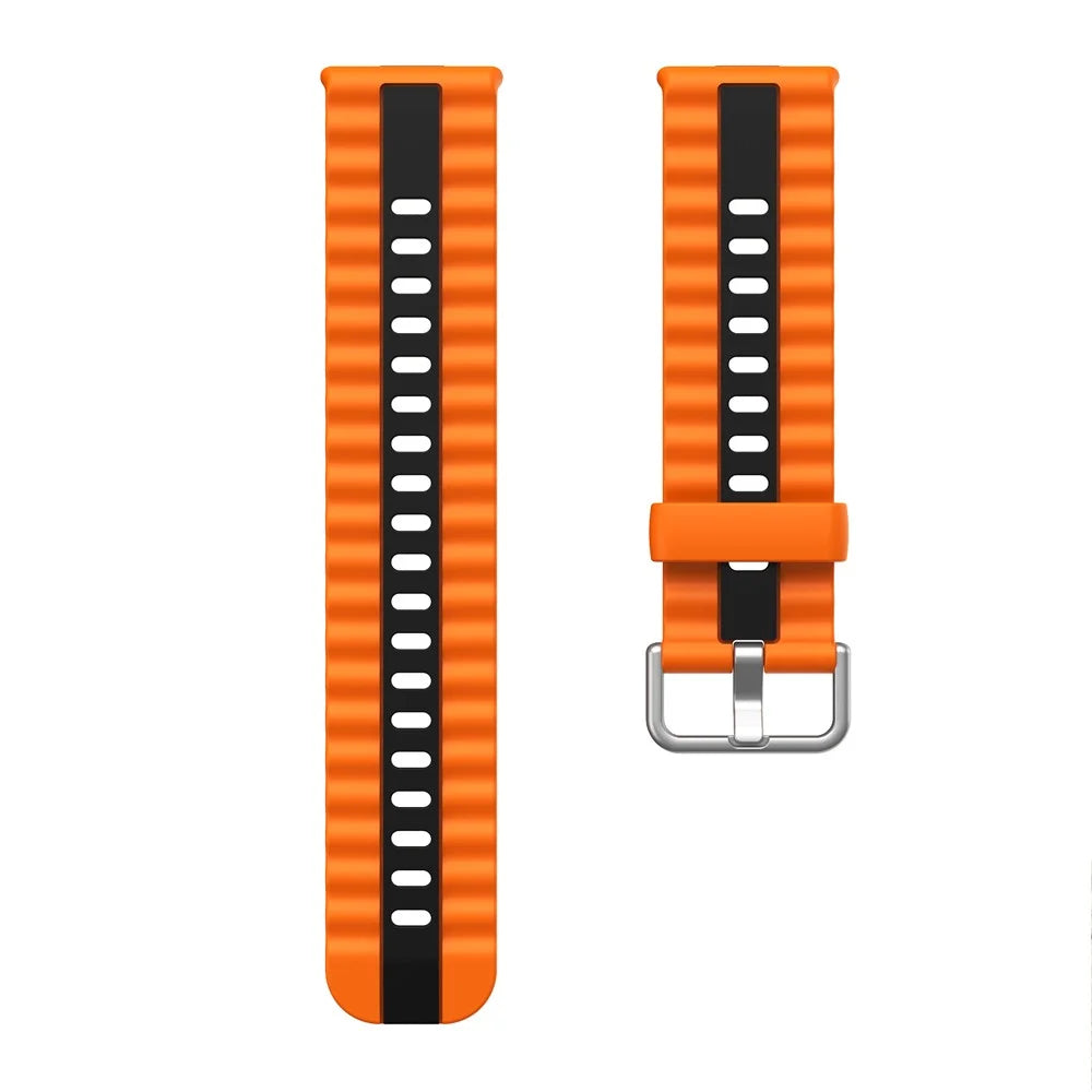 Silicone Band for Huawei Watch Fit 4 Pro / Fit 4 / Fit 3 Dual Color Replacement Watch Strap - Orange+Black - 4