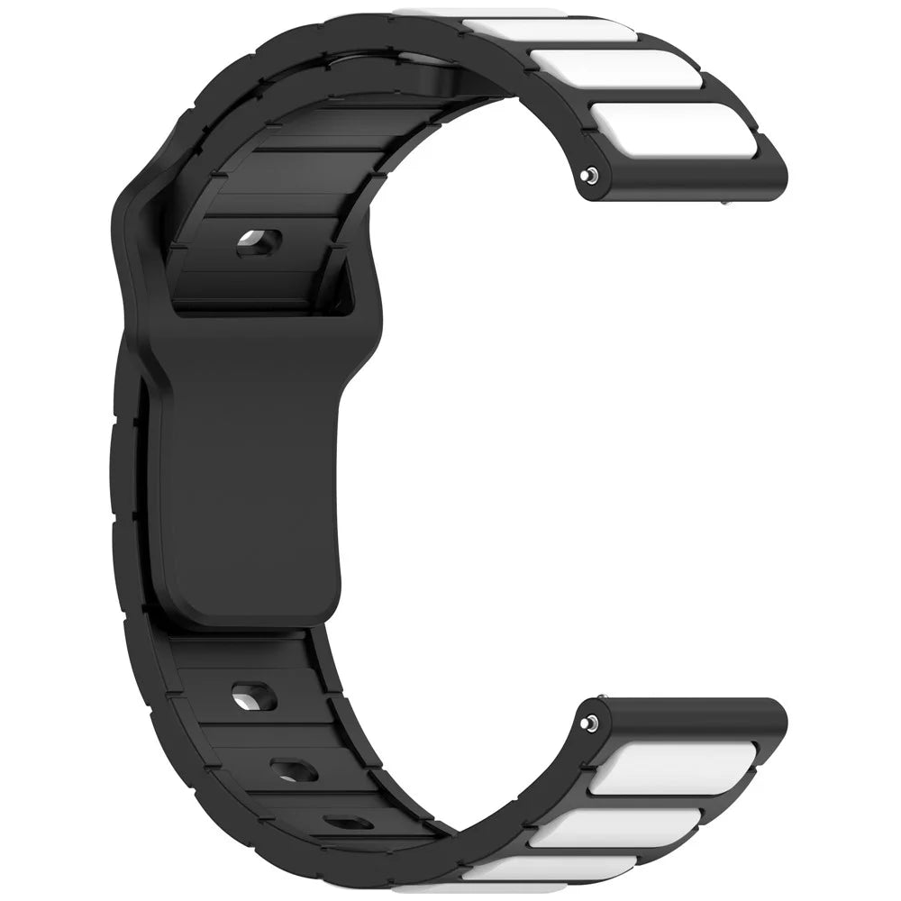 Silicone Strap for Garmin Venu 3S / Venu 2S / Forerunner 265S / Forerunner 255S Universal 18mm Dual Color Watch Band - Black+White - 3