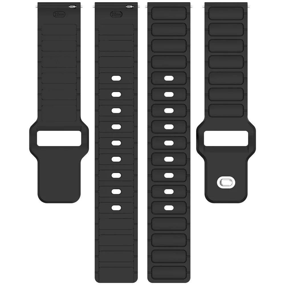 Silicone Strap for Garmin Venu 3S / Venu 2S / Forerunner 265S / Forerunner 255S Universal 18mm Watch Band - Black - 5