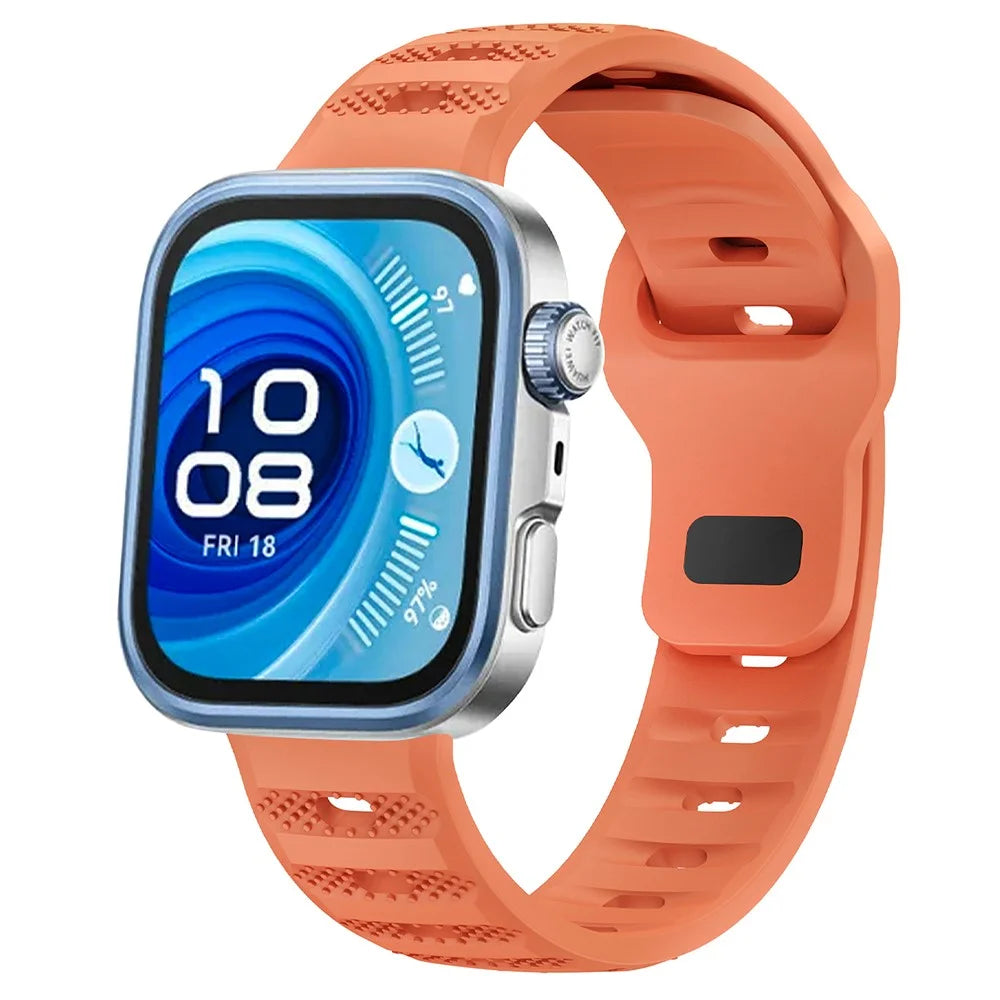 Watch Band for Huawei Watch Fit 4 Pro / Fit 4 / Fit 3 Dot Texture Silicone Wrist Strap - Orange - 3