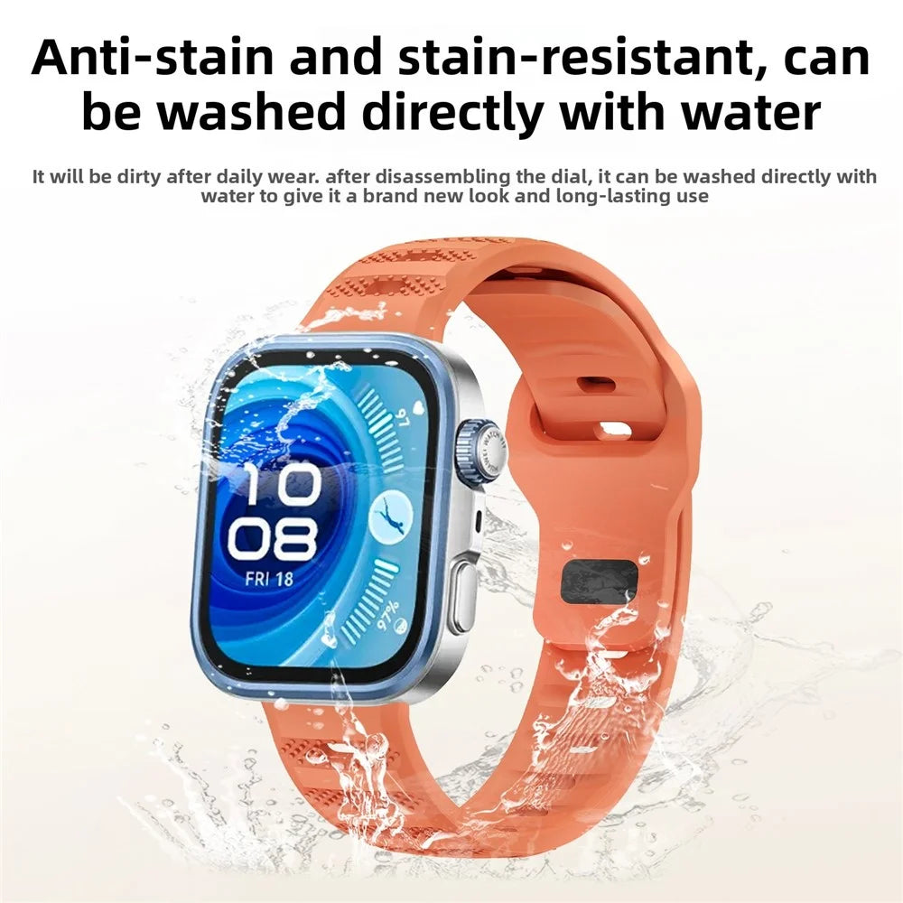 Watch Band for Huawei Watch Fit 4 Pro / Fit 4 / Fit 3 Dot Texture Silicone Wrist Strap - Orange - 4