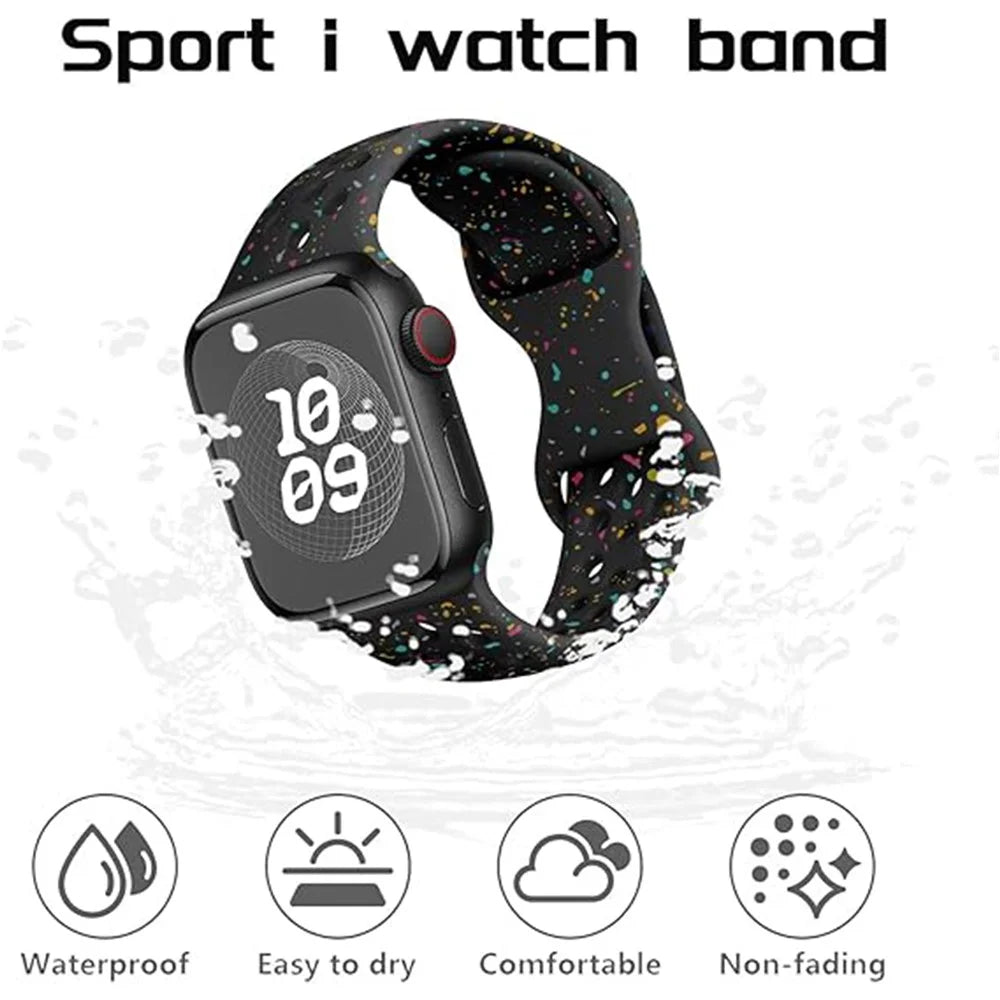KALEBOL Silicone Strap for Apple Watch Series 11 10 42mm / 9 87 41mm / SE3 SE2 SE 6 5 4 40mm / 3 2 1 38mm Butterfly Clasp Watch Band - Hot Pink - 4