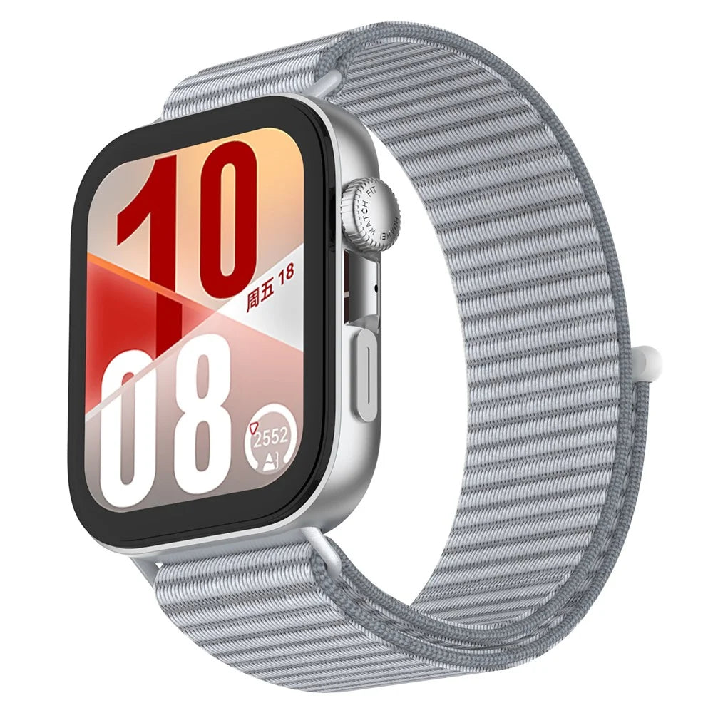 Wrist Strap for Huawei Watch Fit 4 Pro / Fit 4 / Fit 3 Magic Tape Nylon Loop Watch Band - Grey - 3