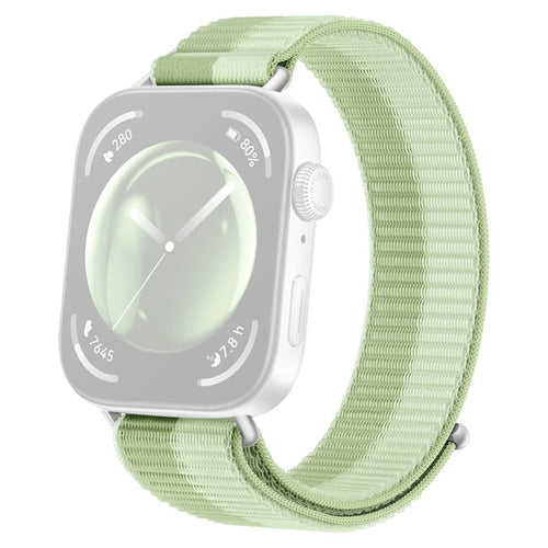 Nylon Wrist Strap for Huawei Watch Fit 4 Pro / Fit 4 / Fit 3 Magic Tape Loop Watch Band - Mint Green - 1