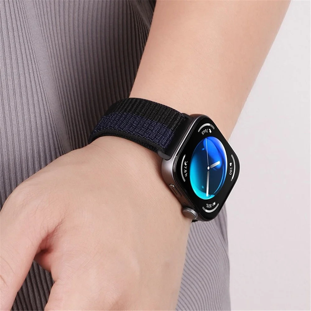 Nylon Wrist Strap for Huawei Watch Fit 4 Pro / Fit 4 / Fit 3 Magic Tape Loop Watch Band - Mint Green - 7