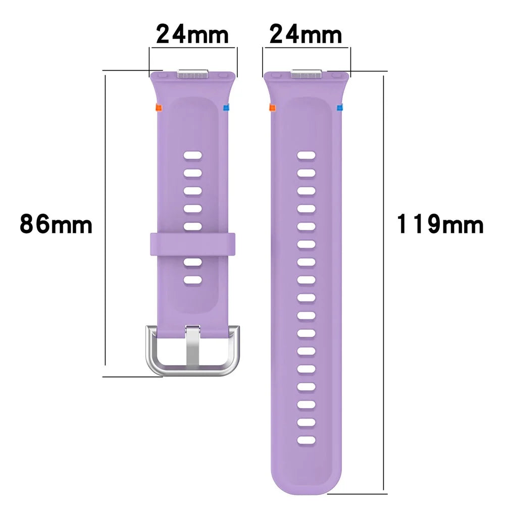 Silicone Watch Strap for Huawei Watch Fit 4 Pro / Fit 4 / Fit 3 Stitching Line Wrist Band - Lilac Purple - 4