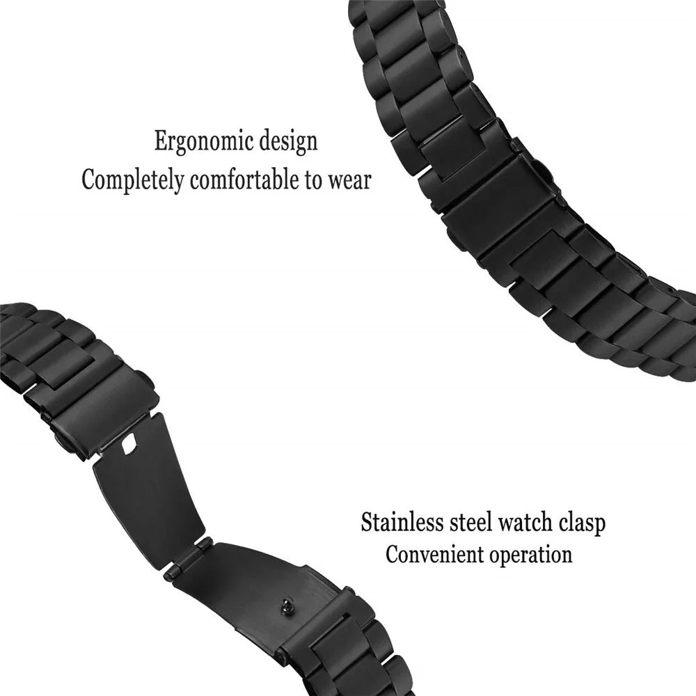 For TicWatch Atlas / Pro 5 Enduro Titanium Alloy Watch Band 24mm 3-Bead Wrist Strap - Black - 6