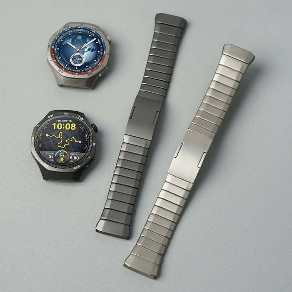 For Huawei Watch GT 5 Pro 46mm Wrist Band 1-Bead Titanium Alloy Watch Strap - Titanium - 6