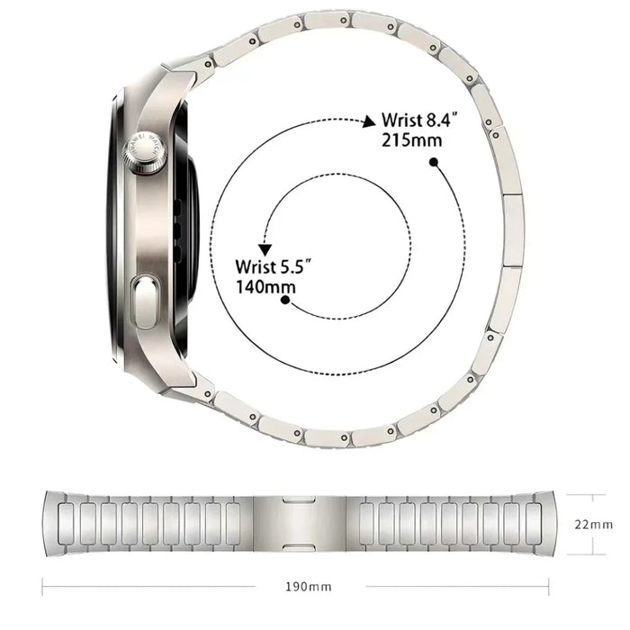 For Huawei Watch 4 Titanium Alloy Watch Strap Detachable Link Wrist Band - Silver - 6