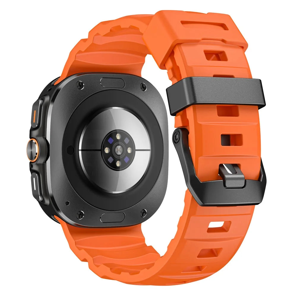 For Samsung Galaxy Watch Ultra2 47mm / Watch Ultra (2025) 47mm / Watch Ultra 47mm Watch Band Adjustable Silicone Replacement Sports Strap - Orange - 1