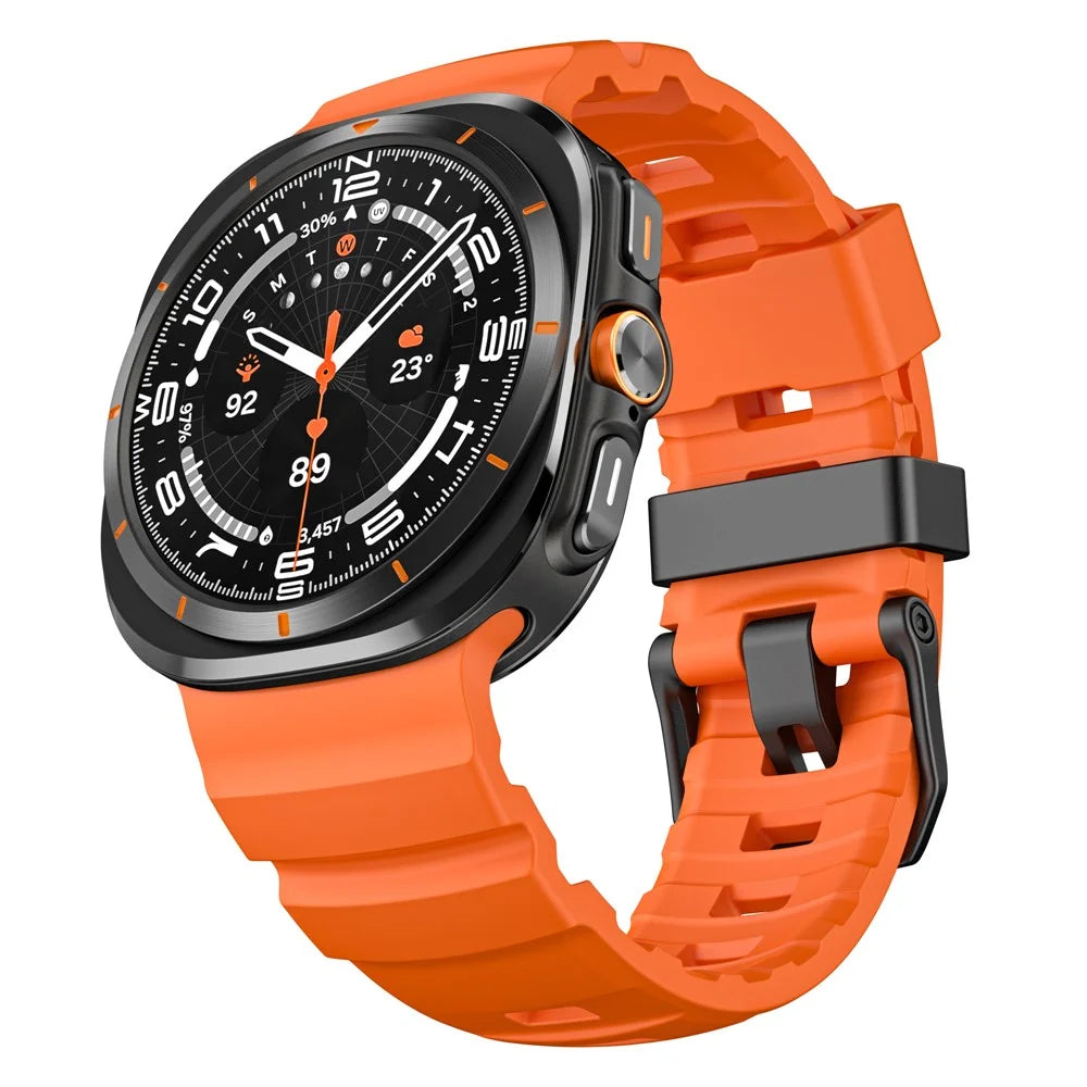 For Samsung Galaxy Watch Ultra2 47mm / Watch Ultra (2025) 47mm / Watch Ultra 47mm Watch Band Adjustable Silicone Replacement Sports Strap - Orange - 4