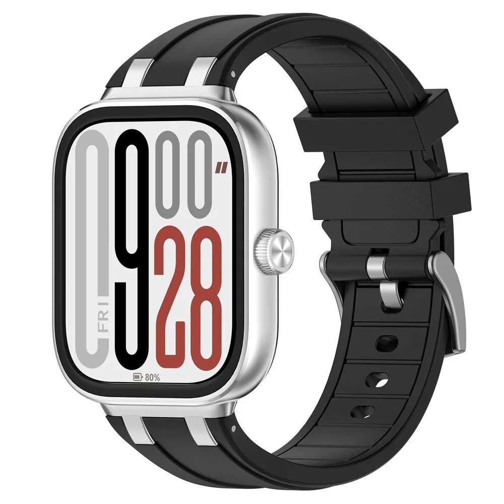 KALEBOL Watch Band for Xiaomi Smart Band 10 Pro / 9 Pro / 8 Pro / Redmi Watch 6 / 5 / 4 Silicone Strap Replacement Wristband - Black - 4