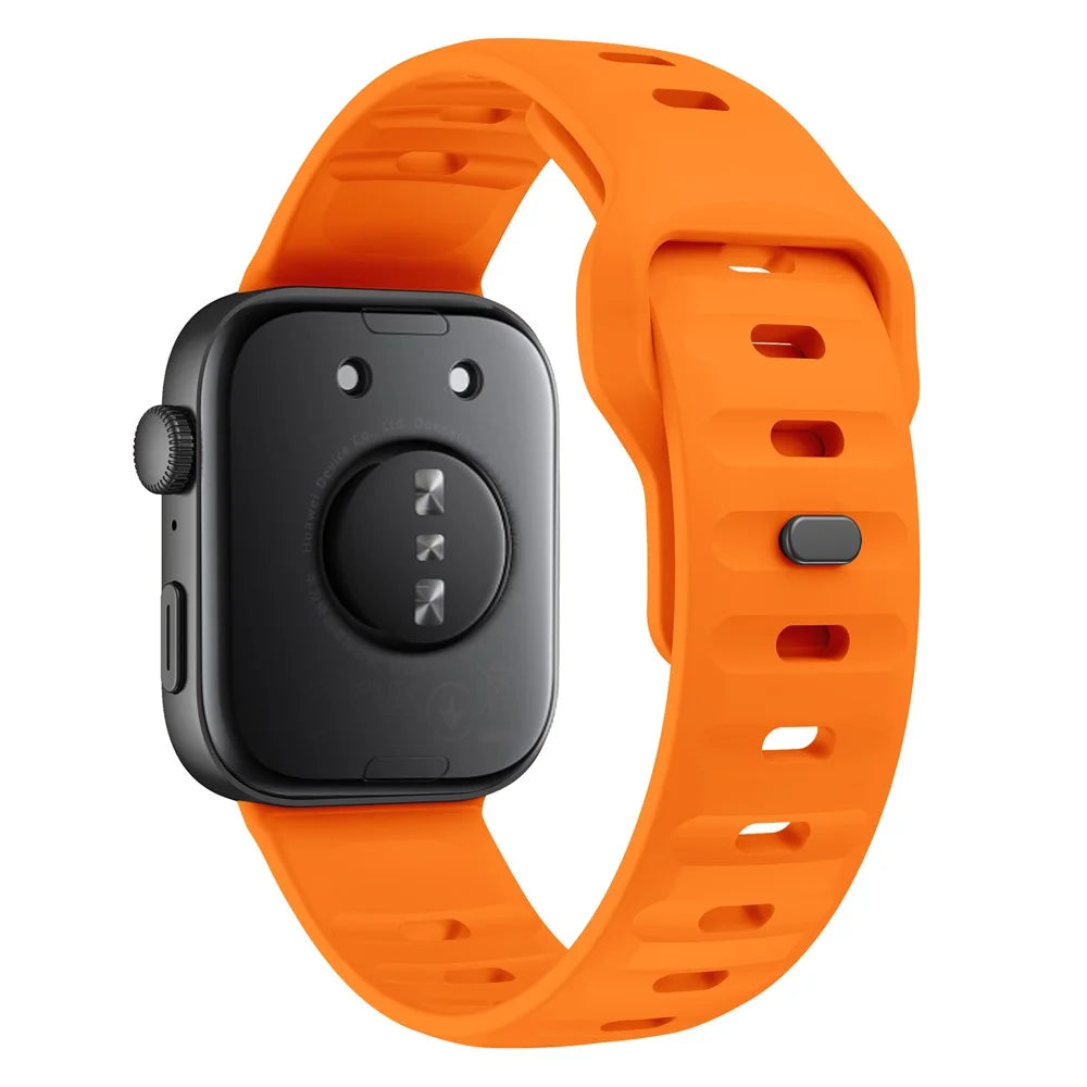 Silicone Watch Band For Huawei Watch Fit 4 Pro  /  Fit 4  /  Fit 3 Wave Reverse Buckle Wrist Strap - Orange - 1